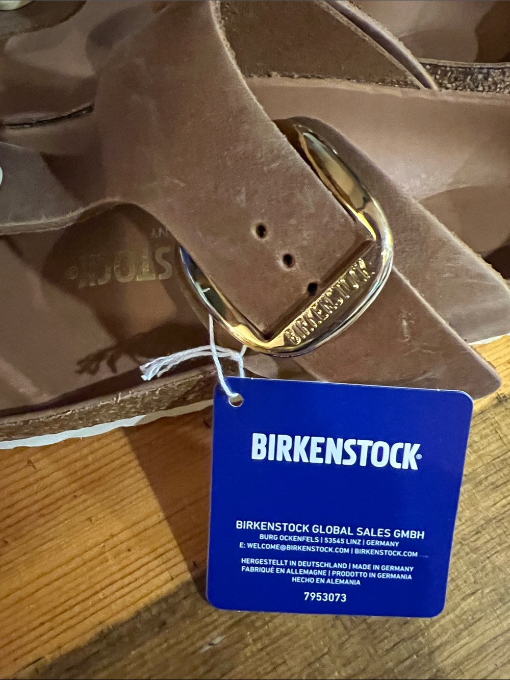 Birkenstock Cognac Leather Gizeh Big Buckle Thong Sandal - Picture 7 of 14